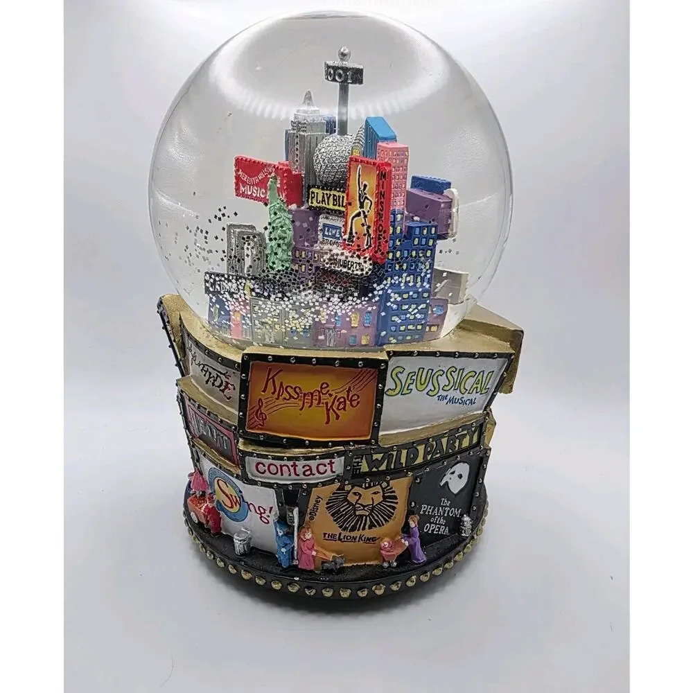 Bloomingdales Broadway Musical 2001 Snow Globe Times Square Twin Towers Tested
